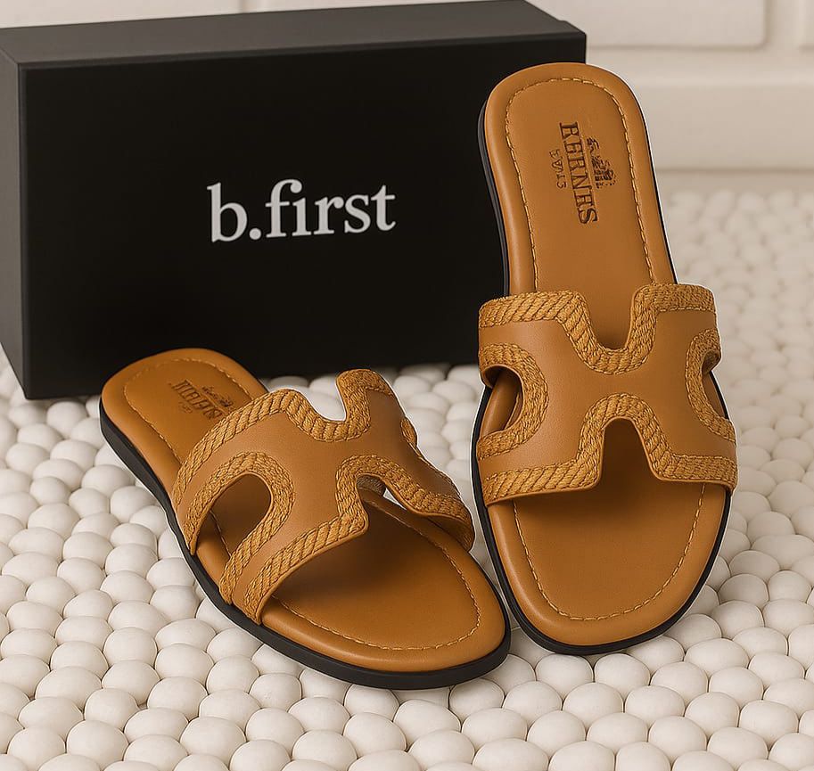 Hermès-Inspired Luxe Flat Slippers for Women