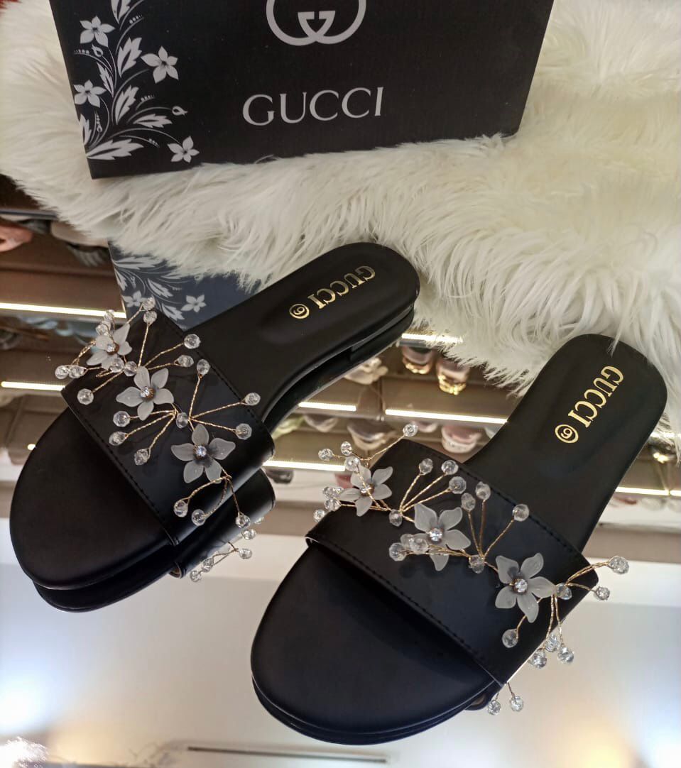 GUCCI Supreme Quality Fancy Flower Flat Slippers