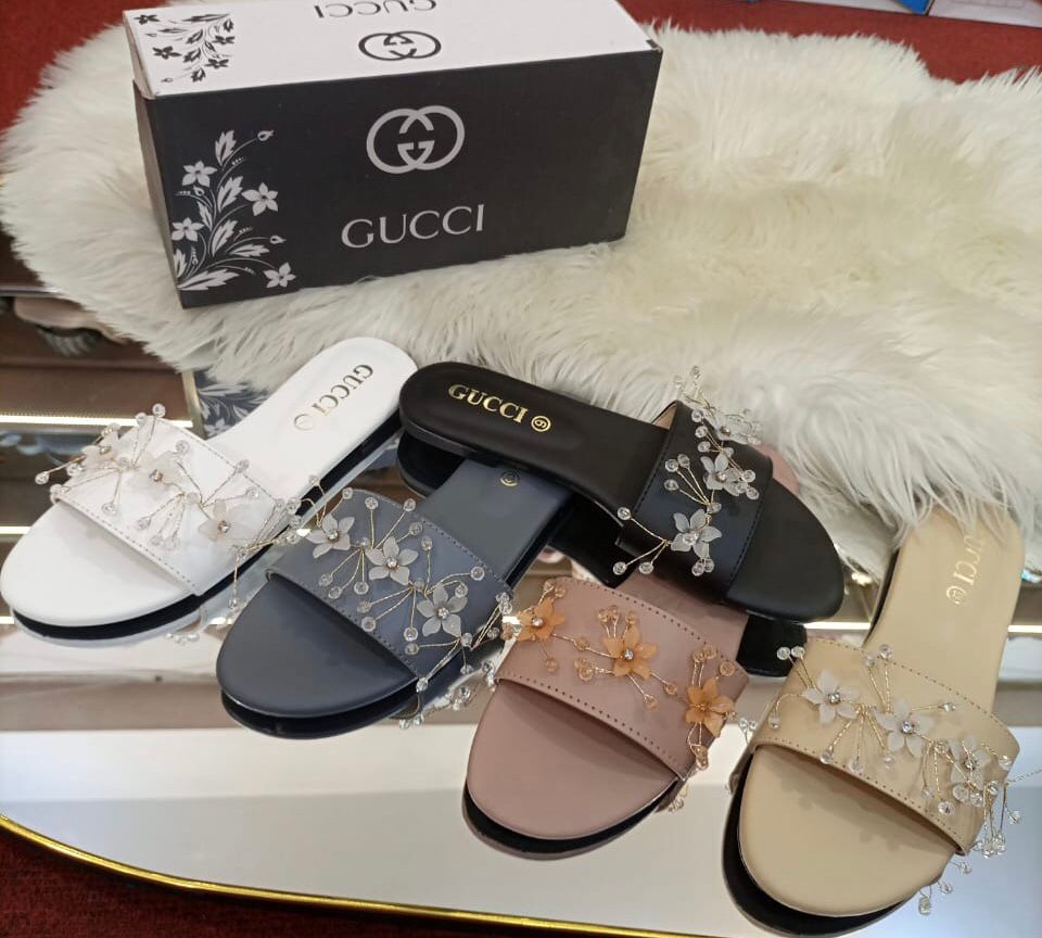 GUCCI Supreme Quality Fancy Flower Flat Slippers