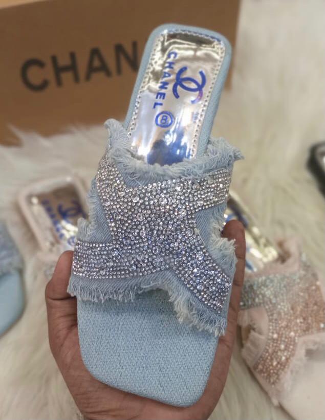 CHANEL Supreme Quality Fancy Flat Slippers (Jeans Edition)