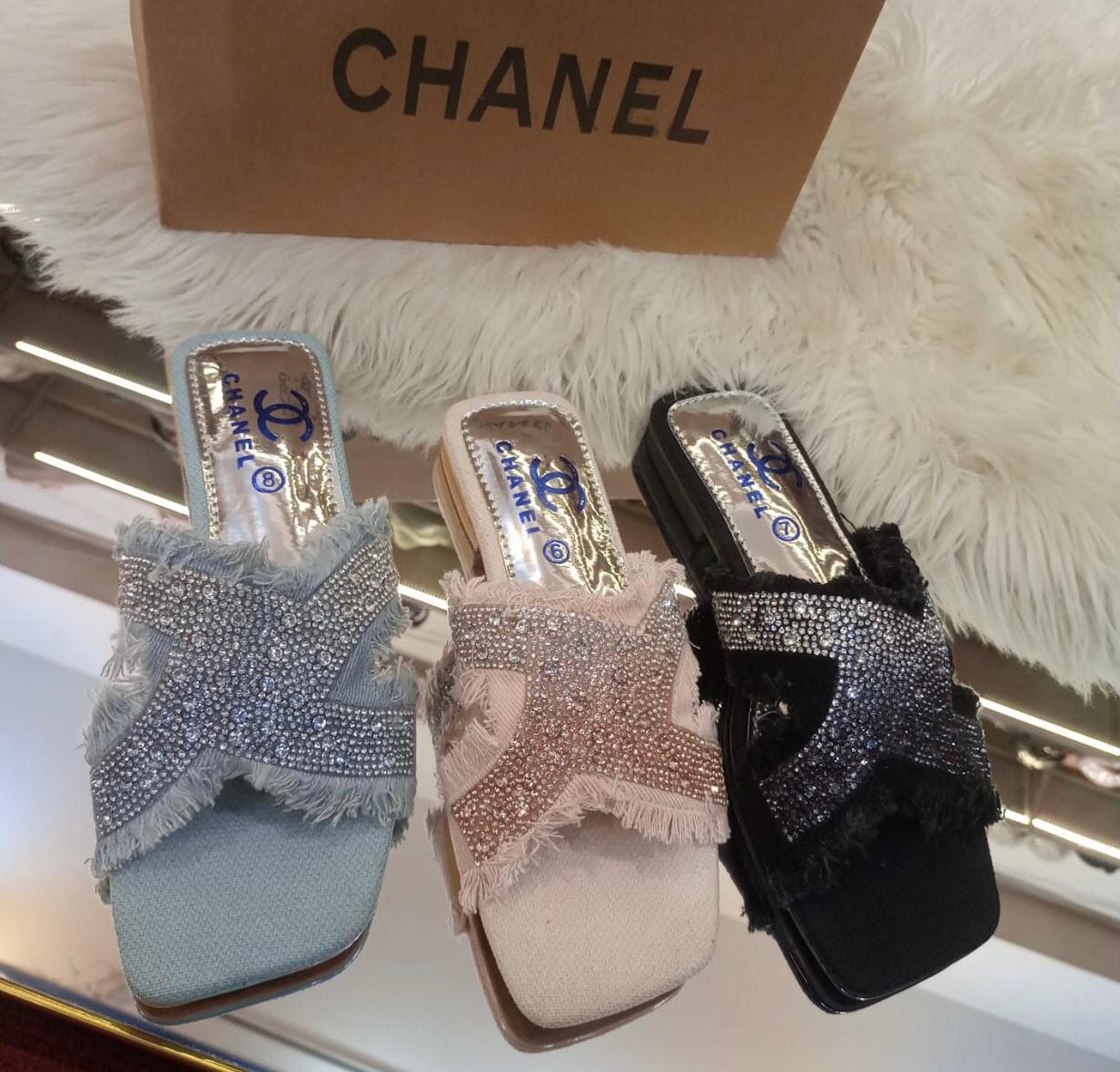 CHANEL Supreme Quality Fancy Flat Slippers (Jeans Edition)