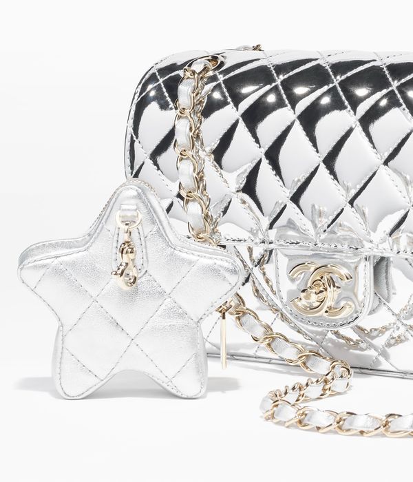 CHANEL Classic Quilted metalic Backpack/Bag with Coin Pouch