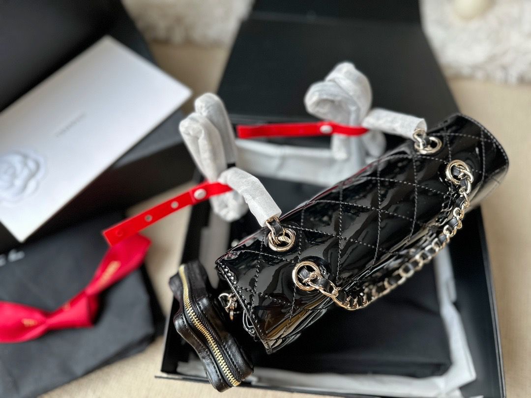 CHANEL Classic Quilted metalic Backpack/Bag with Coin Pouch