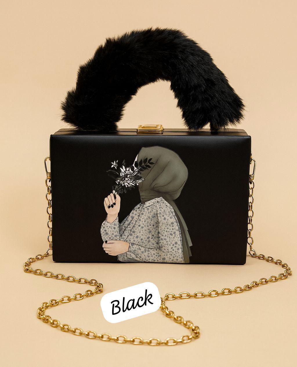 Master Quality handbag Clutch with Fur Handle