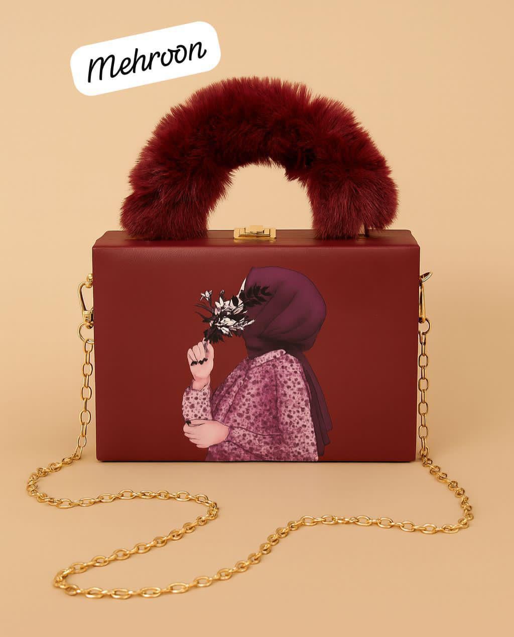 Master Quality handbag Clutch with Fur Handle