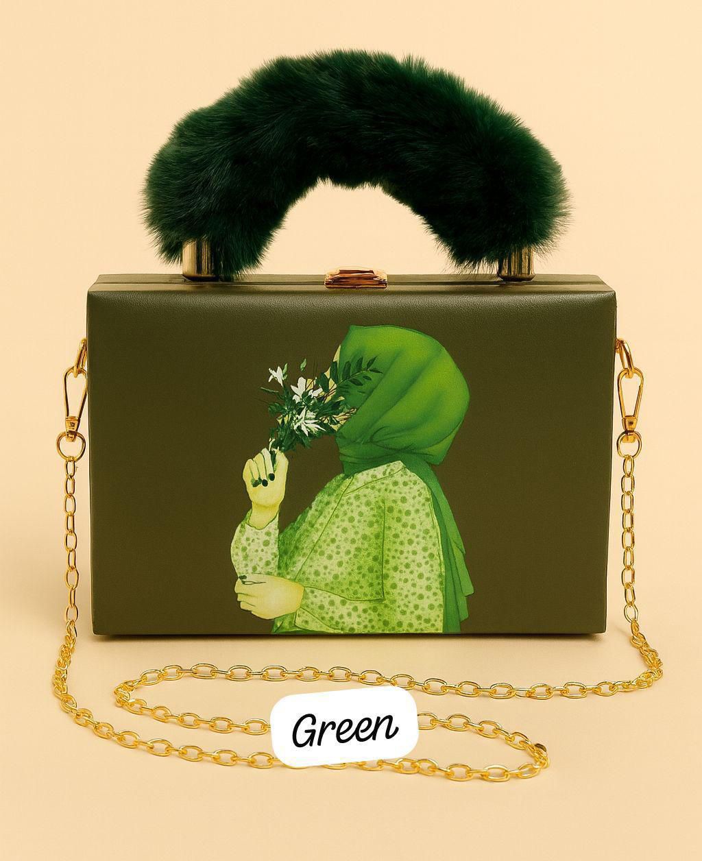 Master Quality handbag Clutch with Fur Handle