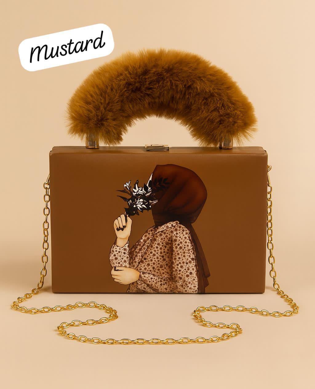 Master Quality handbag Clutch with Fur Handle
