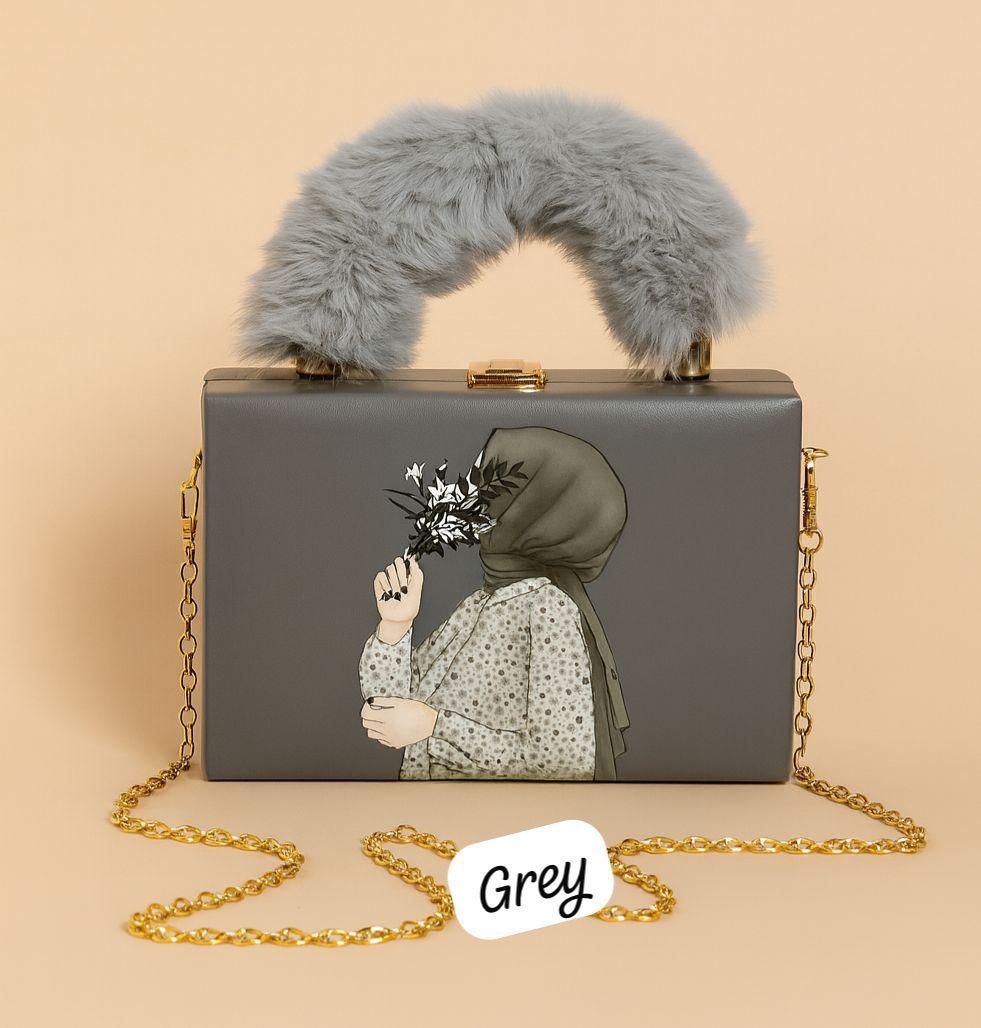 Master Quality handbag Clutch with Fur Handle