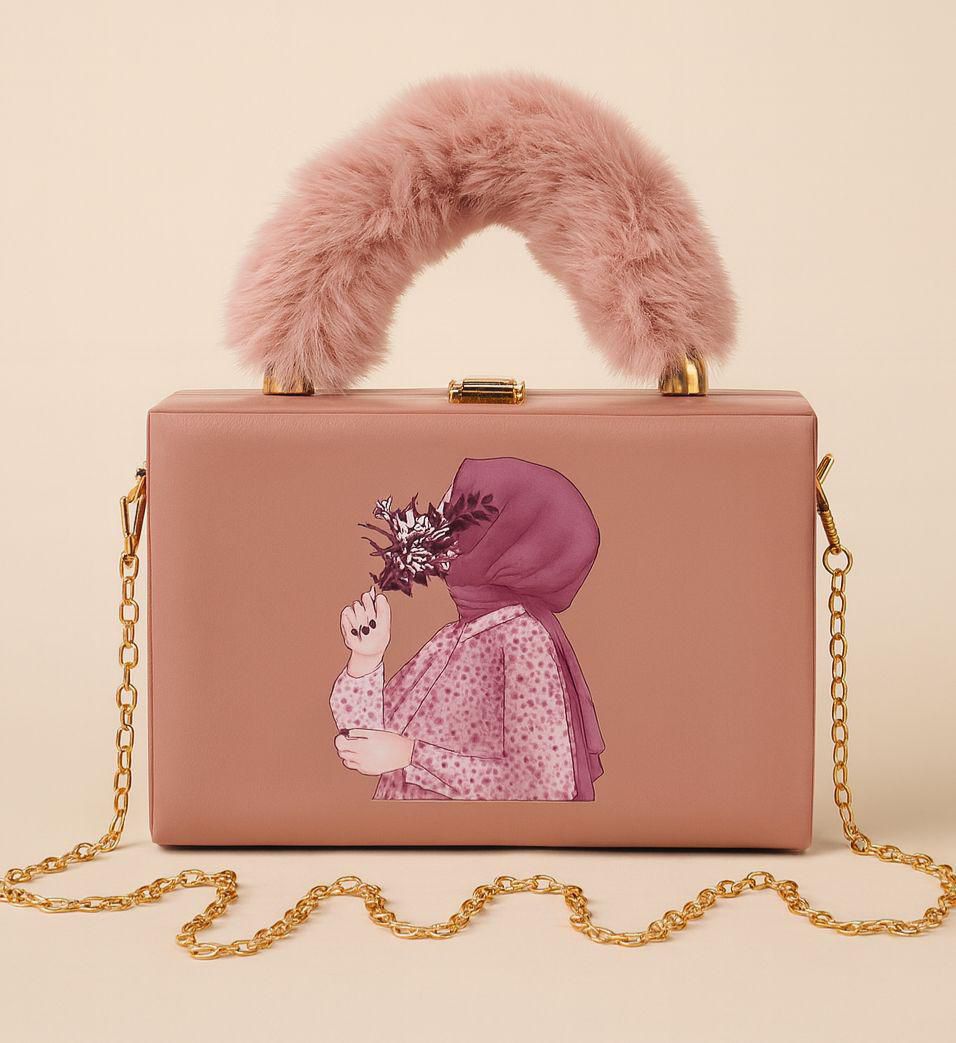 Master Quality handbag Clutch with Fur Handle