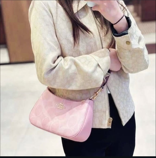 COACH Pink Signature Shoulder Bag