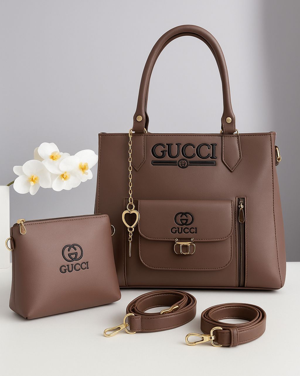 GUCCI Premium 2-Piece Shoulder and Clutch Set