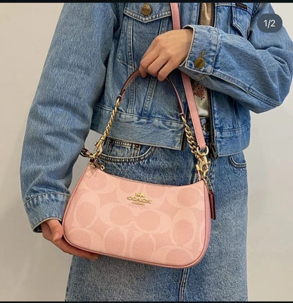 COACH-INSPIRED TERI SHOULDER BAG & SLIPPER COMBO – PRETTY IN PINK