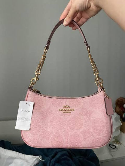 COACH-INSPIRED TERI SHOULDER BAG & SLIPPER COMBO – PRETTY IN PINK