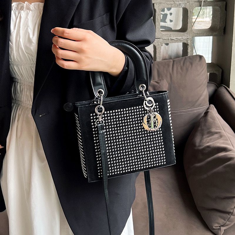 Dior-Inspired Black Studded Tote – Statement of Power &amp; Glamour