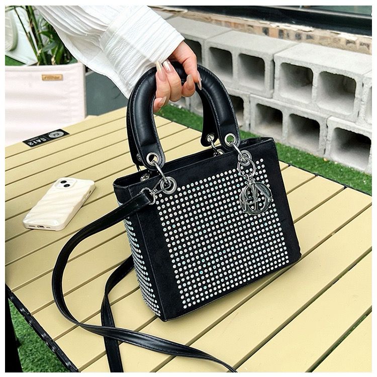 Dior-Inspired Black Studded Tote – Statement of Power &amp; Glamour