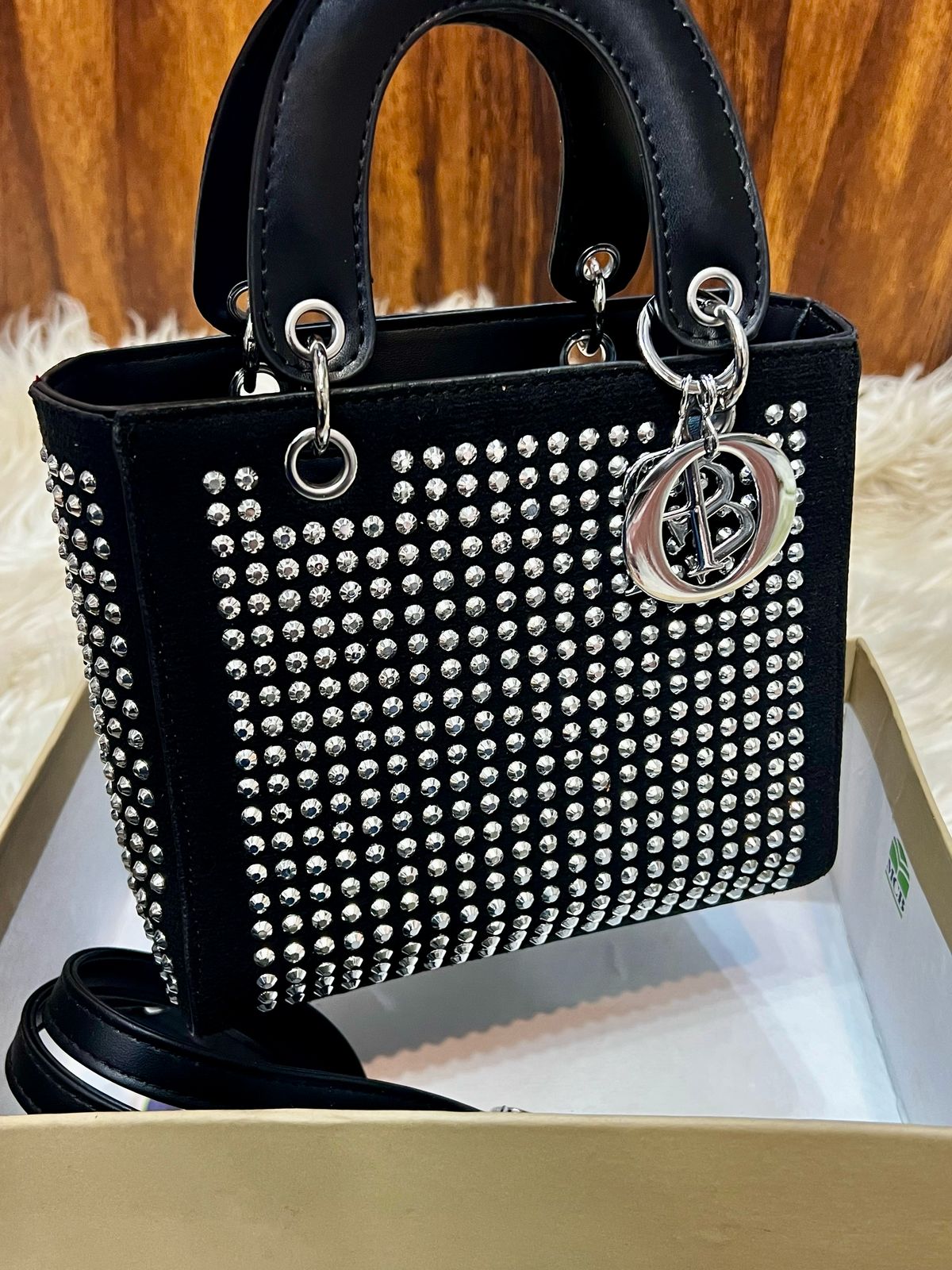 Dior-Inspired Black Studded Tote – Statement of Power &amp; Glamour