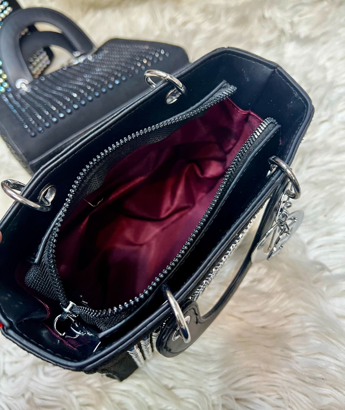 Dior-Inspired Black Studded Tote – Statement of Power &amp; Glamour