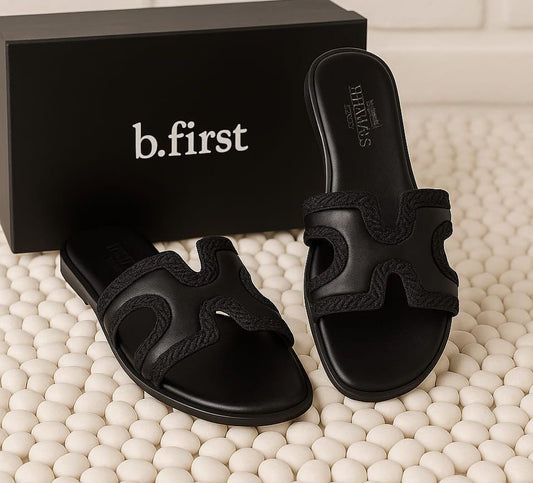 Hermès-Inspired Luxe Flat Slippers for Women