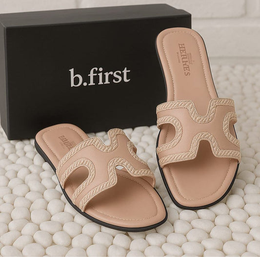 Hermès-Inspired Luxe Flat Slippers for Women