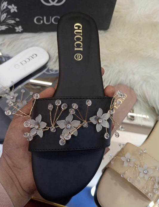 GUCCI  Supreme Quality Fancy Flower Flat Slippers