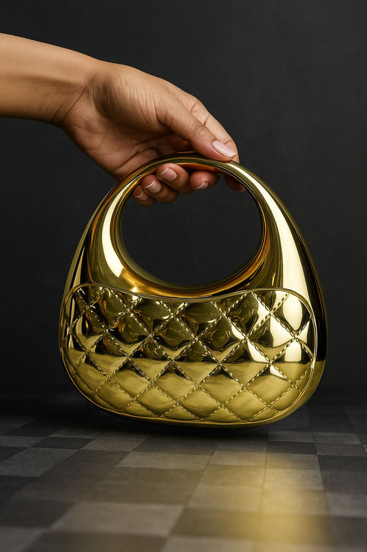 Golden Aura Quilted Sculpt Mini Bag