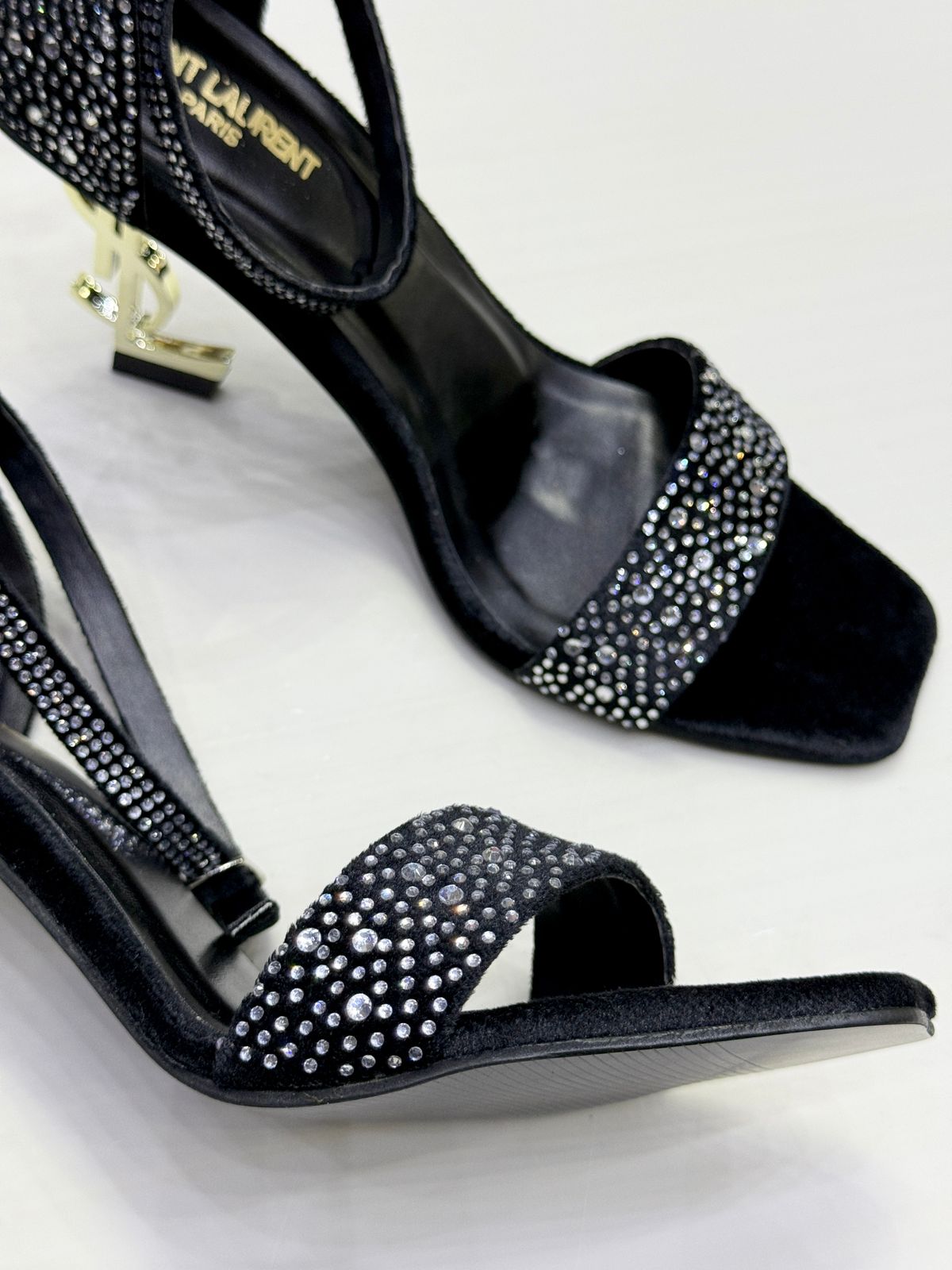 Luxury Velvet Crystal Stiletto Heels
