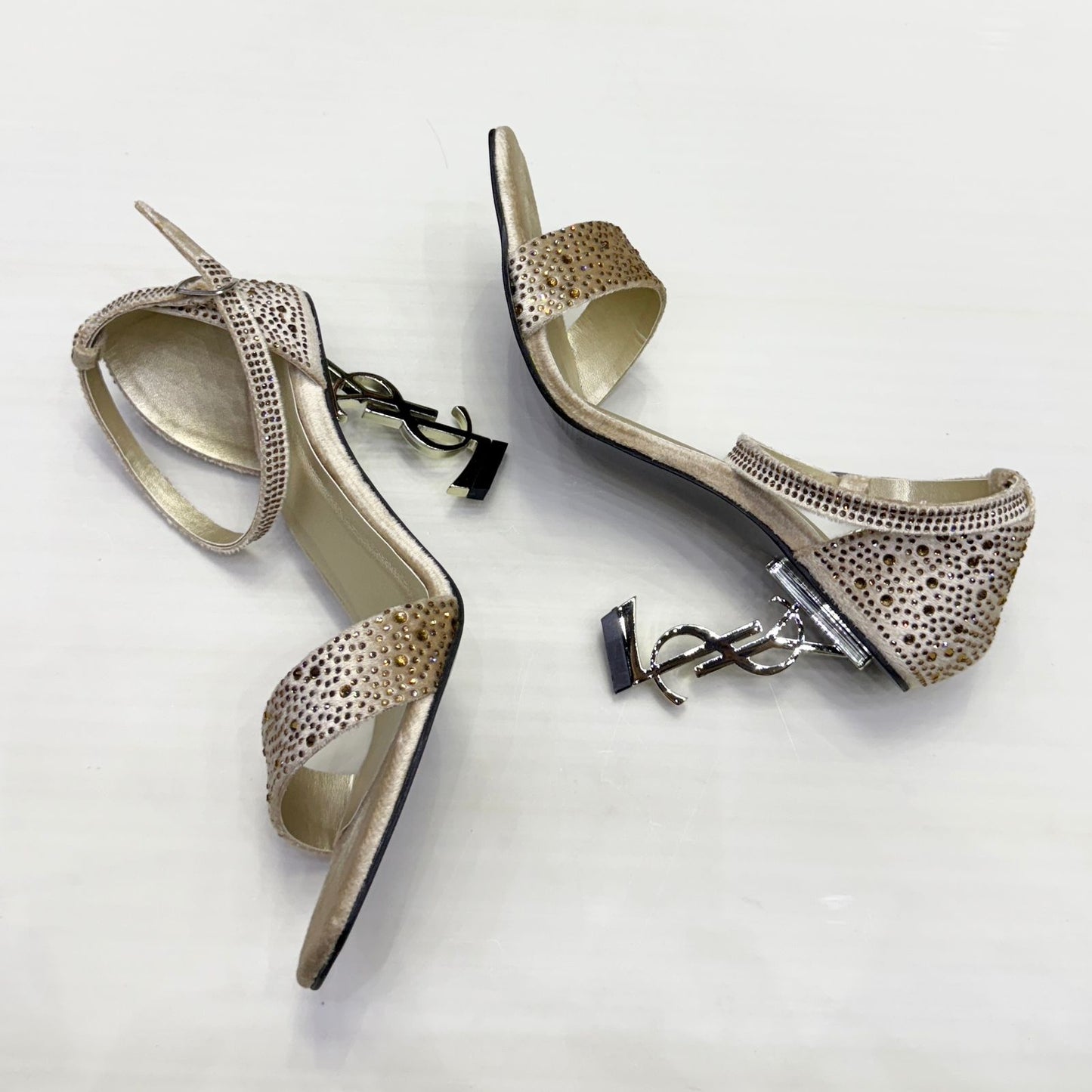 Luxury Velvet Crystal Stiletto Heels