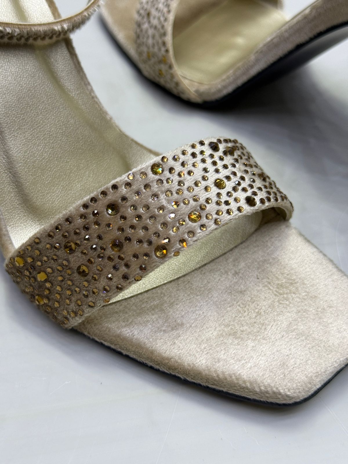 Luxury Velvet Crystal Stiletto Heels