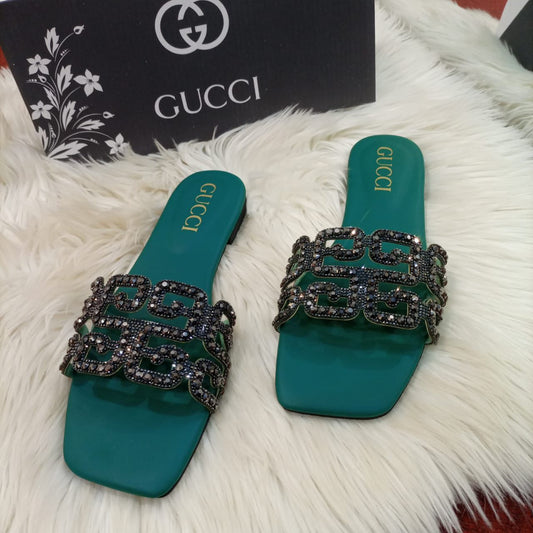 GUCCI  Supreme Fancy Flat Slippers