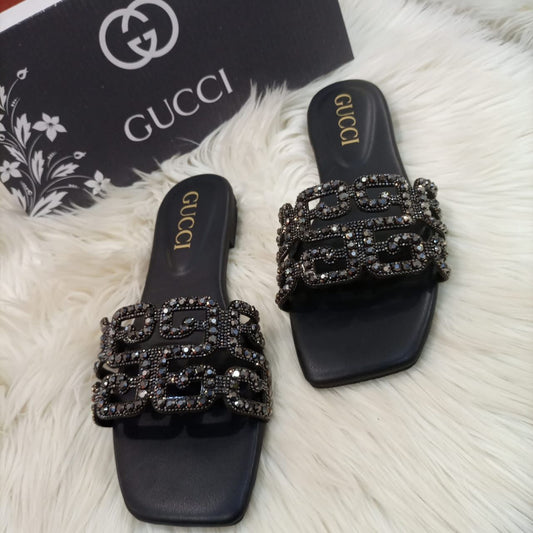 GUCCI  Supreme Fancy Flat Slippers