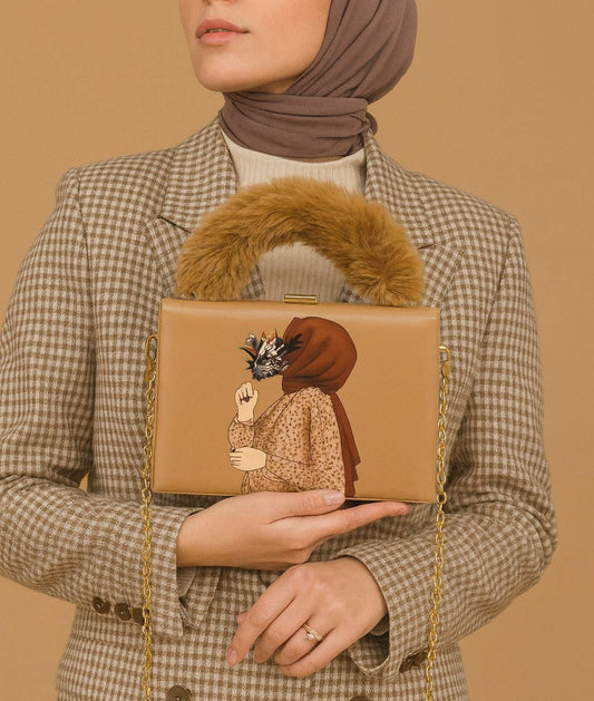 Master Quality handbag Clutch with Fur Handle