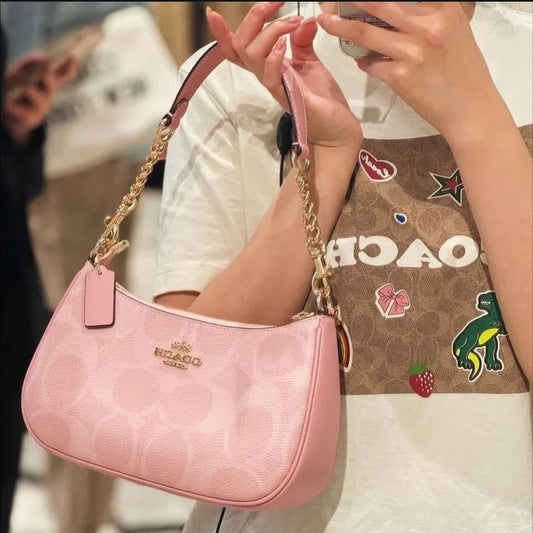 COACH Pink Signature Shoulder Bag